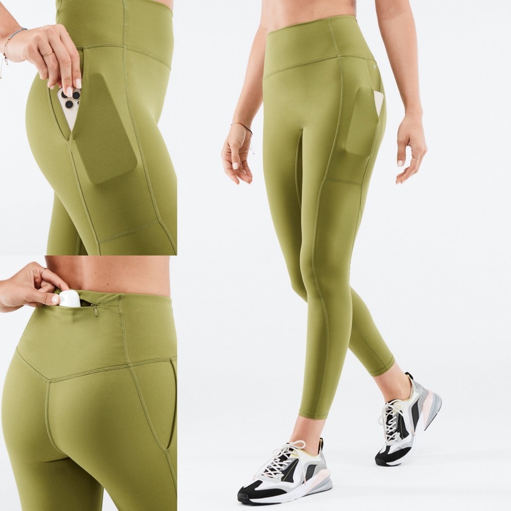 NWT XS Fabletics Trinity Motion365® HW Utility Legging Faded Olive